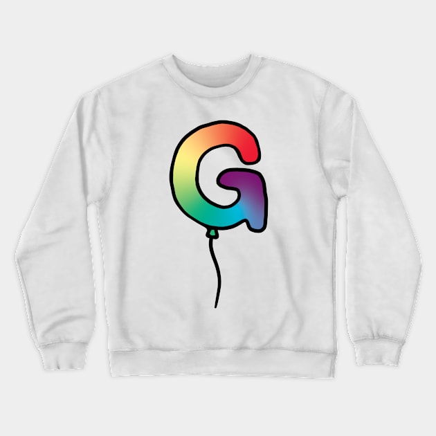 Initial Monogram Balloon Letter G Crewneck Sweatshirt by murialbezanson